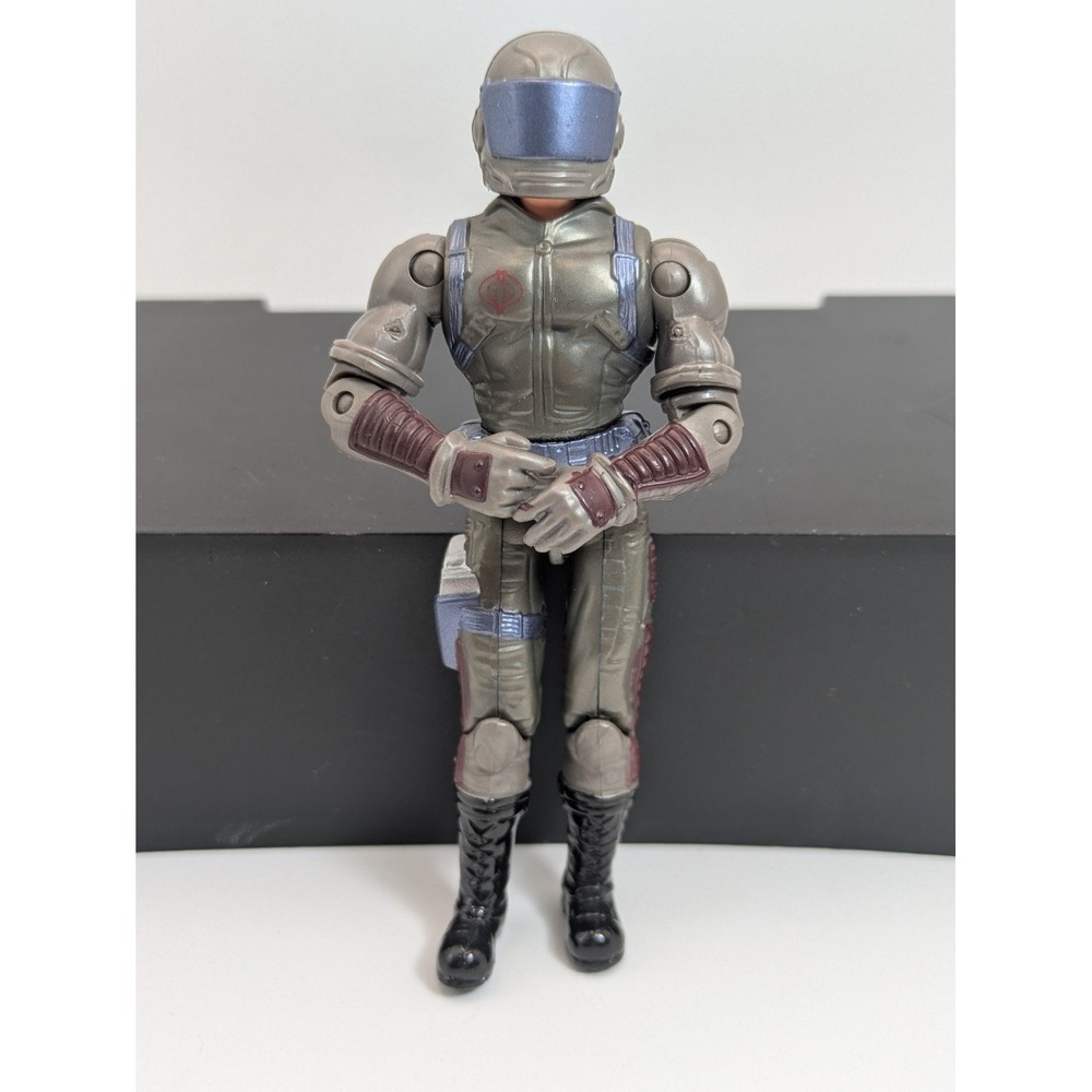 2003 Hasbro GI Joe Cobra Pilot Action Figure Grey Purple with Removable Helmet